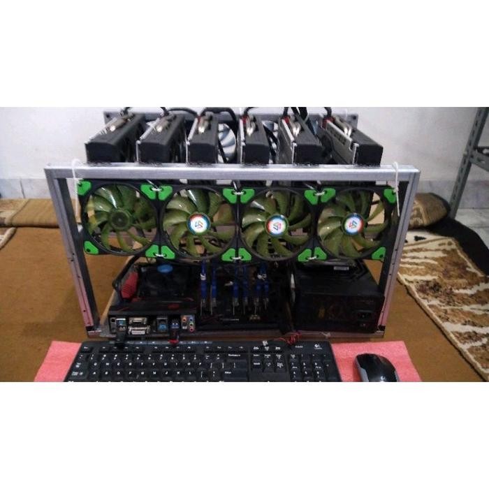 Rig Mining (Rak Menambang) Cyrpto Bisa 6 Vga_Mining Rig_Rig Vga_Rak Mining Crypto Berkualitas