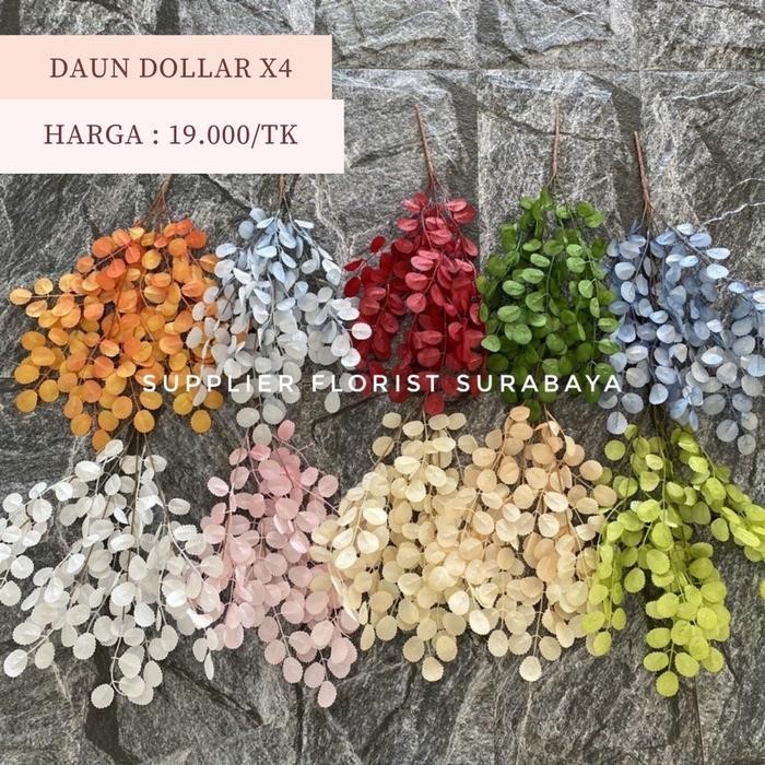 [DAUN DOLLAR X4] DEDAUNAN ARTIFICIAL LEAF DAUN PALSU DOLLAR DOLAR KOIN POHON UANG EUCALYPTUS DAUN