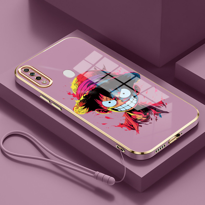 Casing Untuk OPPO A31 A8 Case Casing HP Softcase Tali gantungan berlapis silikon mewah Kasing Kemara