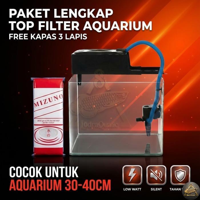 PAKET LENGKAP BOX SET FILTER POMPA AQUARIUM DENGAN BOX MINI TOP FILTER LENGKAP 800 LITER PER JAM 6 W