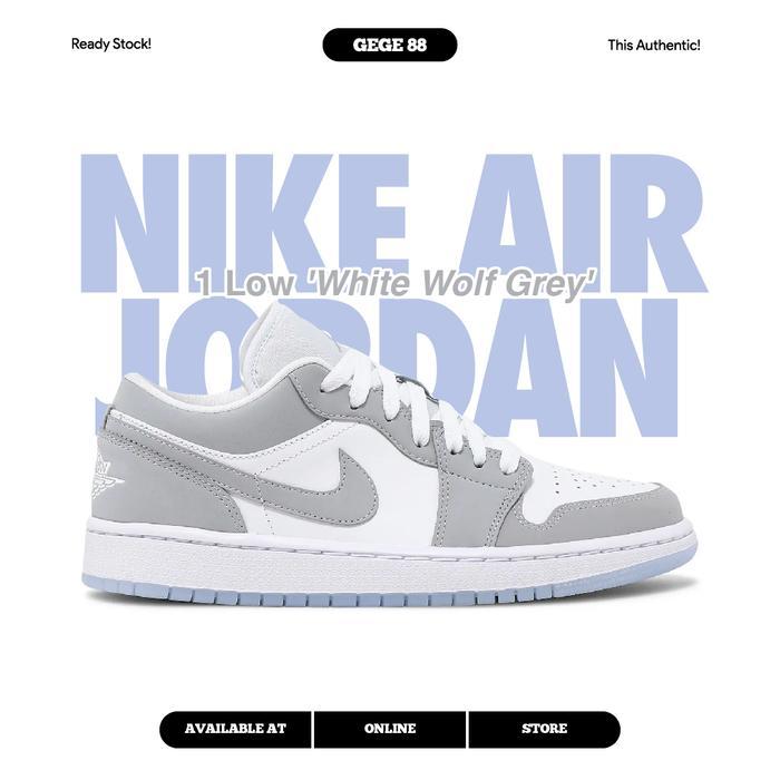 Nike Air Jordan 1 Low White Wolf Grey 100%