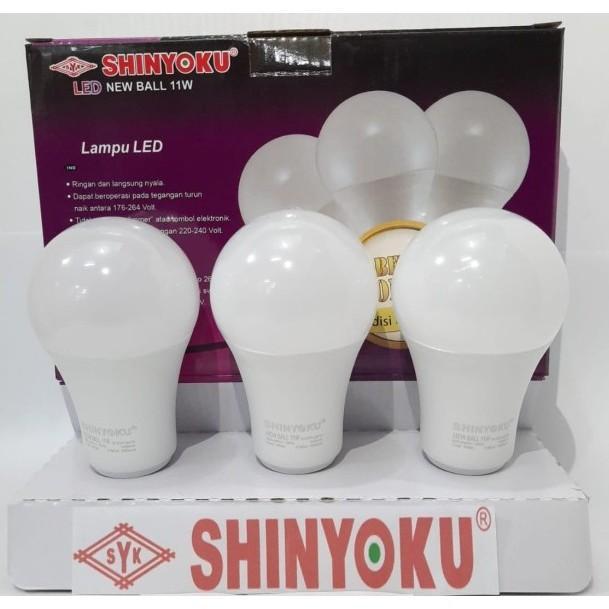 NEW Lampu Led Shinyoku 11 Watt New Ball ( Beli 2 Bonus Gratis 1 )
