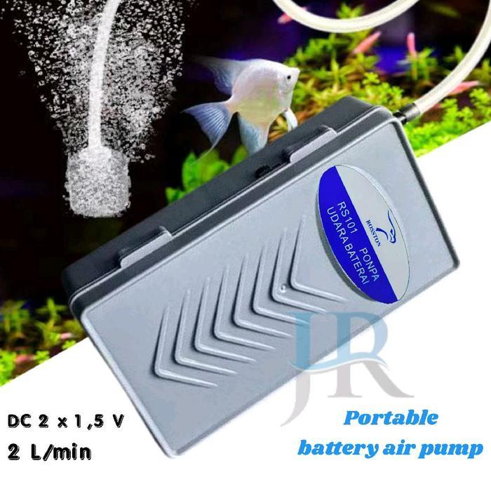 Rosston RS 101 pompa udara aerator baterai portable air pump gelembung ikan