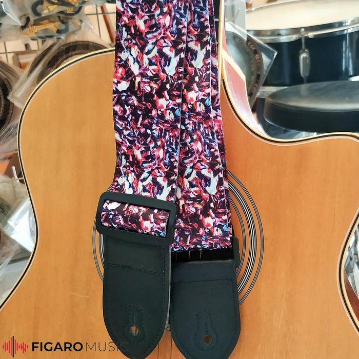 Tali Gitar dan Bass Motif Abstrak Lebar 4,8 cm - Strap Gitar Akustik Elektrik