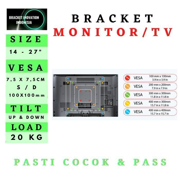 Bracket Monitor/Tv Braket Tv/Monitor Breket Tv/Monitor 14-27 Inch