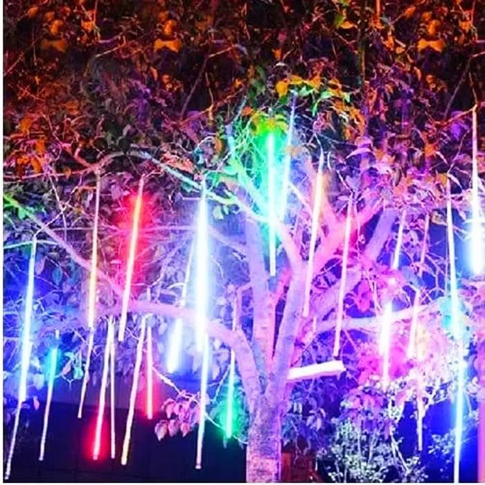 LAMPU METEOR LED WARNA WARNI 30 CM HUJAN METEOR - LAMPU LED HUJAN METEOR 30CM RGB 1SET 8 BATANG BISA