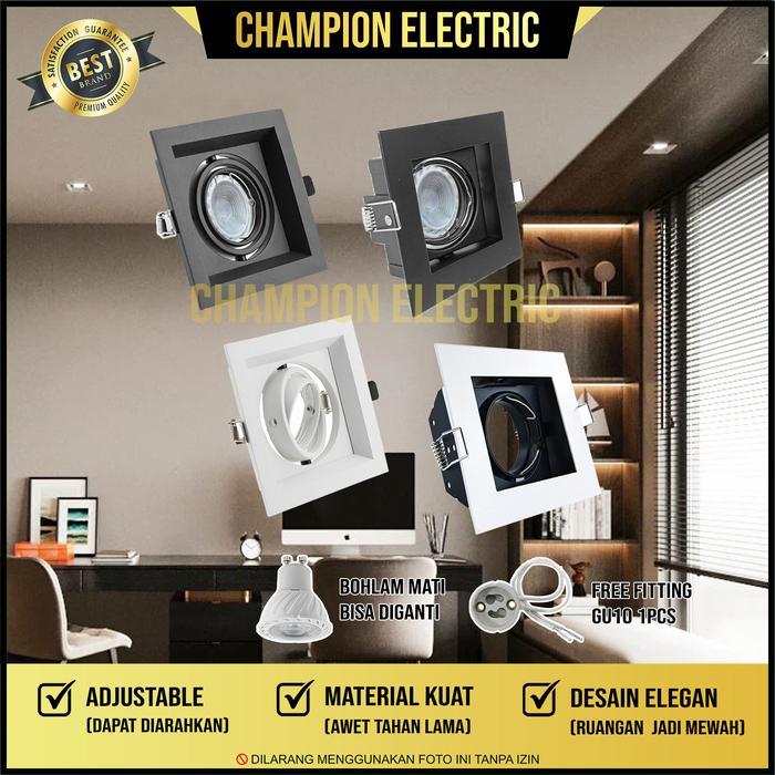 KAP LAMPU DOWNLIGHT HALOGEN GU10 SPOTLIGHT PLAFON 1 LUBANG SPOT GU 10