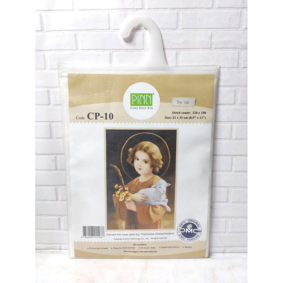 Paket Sulam Kristik Strimin PINN CP-10 Kanak Yesus Relius Domba