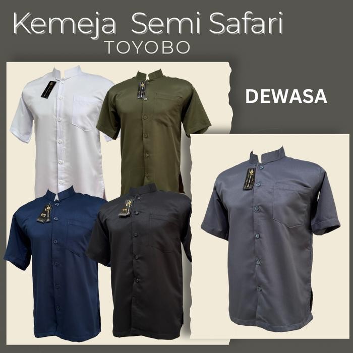 muna Kemeja Semi Safari Bali / Baju Koko Lengan Pendek Dewasa