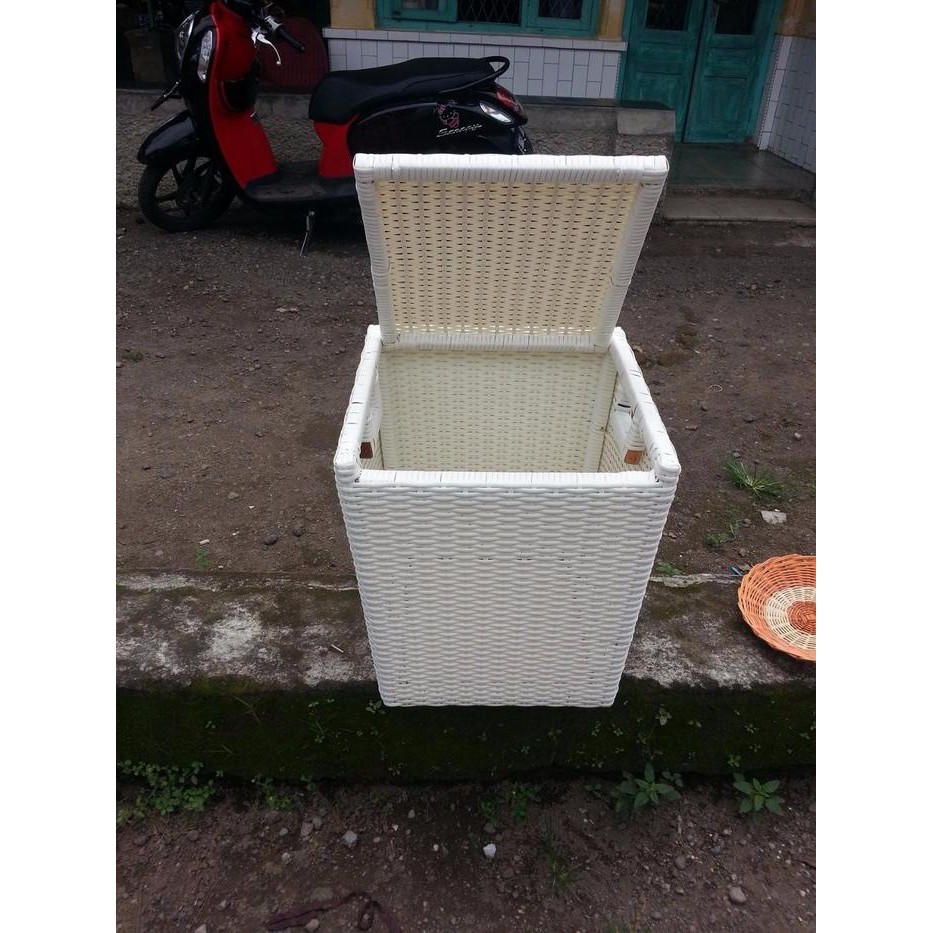 TOP BOX LAUNDRY ROTAN SINTETIS KERANJANG LAUNDRY ROTAN SINTETIS KOTAK