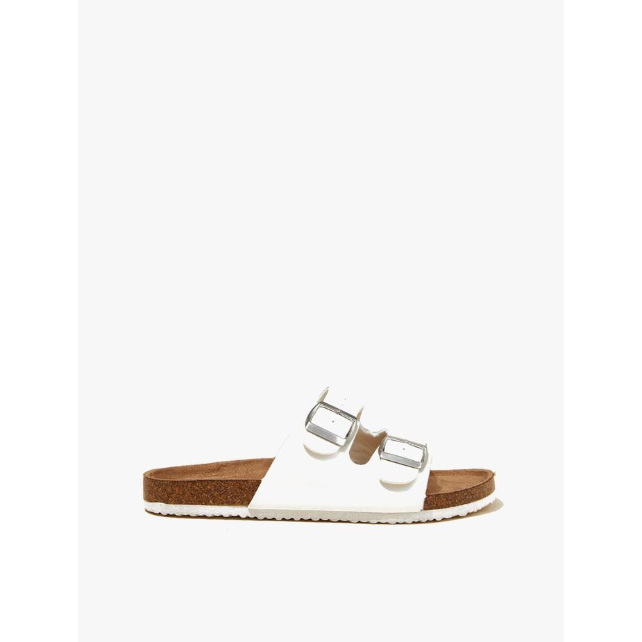 Rubi - Sandal Wanita - Rex Double Buckle Slide - White Texture