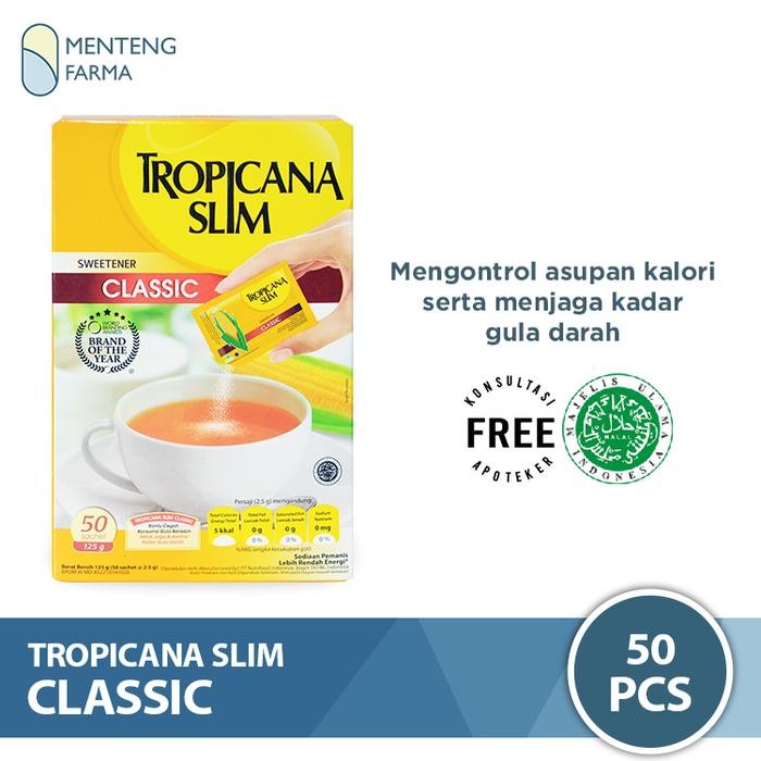 

Stok Baru Tropicana Slim Classic 50 Sachet - Pemanis Alami Rendah Kalori
