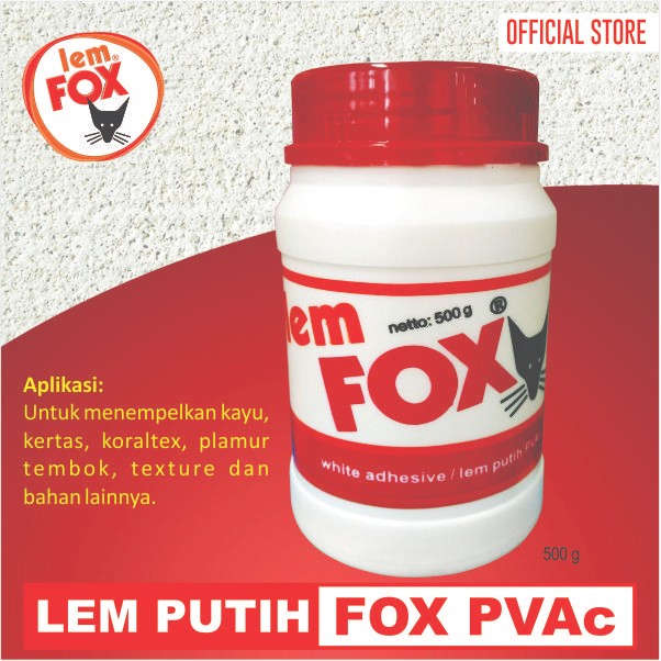 

LEM FOX PUTIH LEM KAYU PVAC BOTOL 500 GRAM BUNDLING 3 PCS