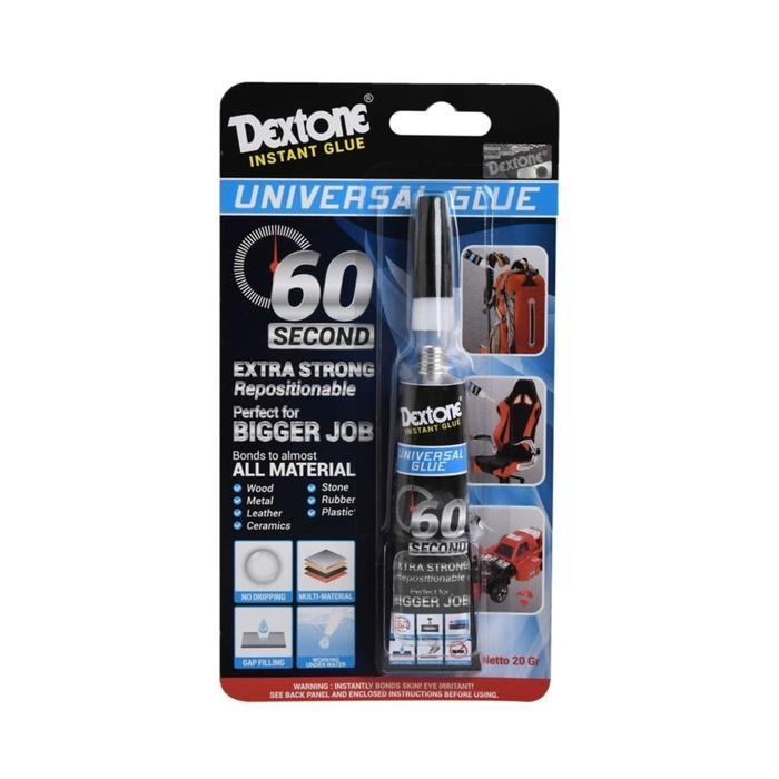 

LEM SERBAGUNA DEXTONE UNIVERSAL GLUE LEM LOGAM LEM KARET LEM KAYU 20GR