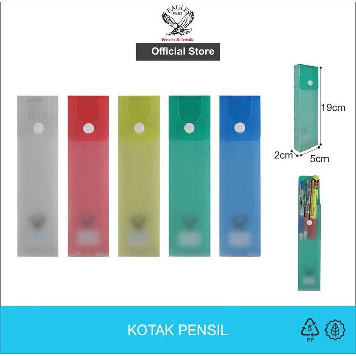 

EAGLE Kotak Pensil Plastik Transparan / Tempat Pensil / Tepak Pensil / Plastic Pencil Case
