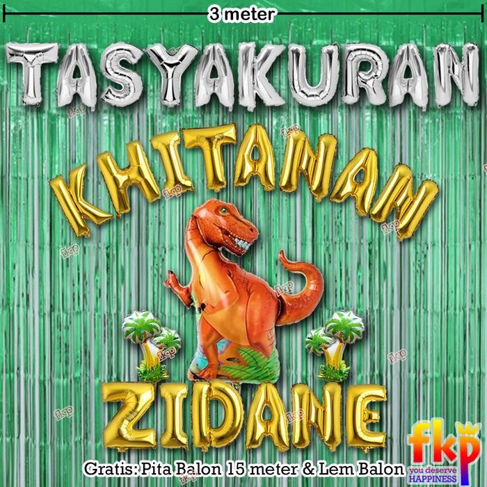 Paket Dekorasi Tasyakuran Khitanan Sunatan Dekor Balon Tema Dinosaurus