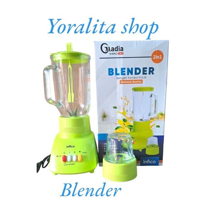 Blender Kaca Infico 2 In 1 Kapasitas 1.2 Liter 6 Mata 150 Watt