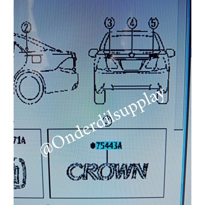 Emblem Bagasi Toyota Crown Original