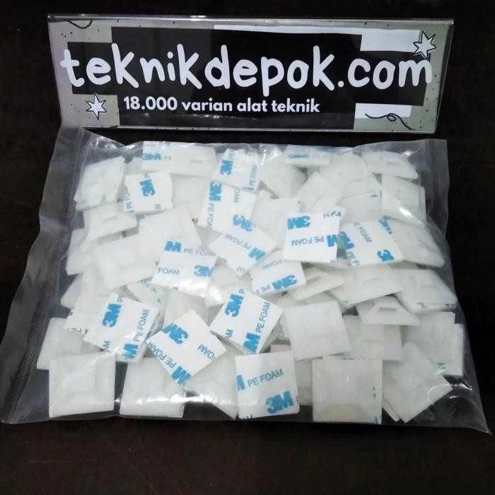 

Cable Tie Mounts 3 X 3 Cm Dudukan Kabel Tis Isi 100 Pcs