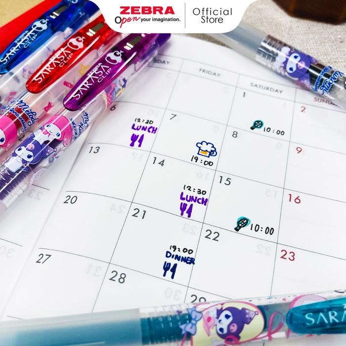 

ZEBRA Sarasa Clip JJ15 Pulpen Pena 0.5mm My Melody Kuromi 50th Anniversary Series Limited Edition