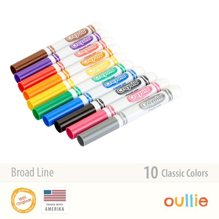 

Terlaris! Crayola Broad Line Markers, Classic Colors 10 Ct
