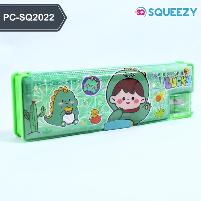 

GROSIR ( 1LUSIN / 12PCS ) KOTAK PENSIL CC-2022 PLUS SERUTAN KARAKTER TUTUP MAGNET