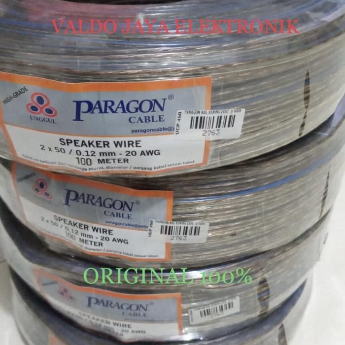 Paragon Kabel Speaker 100 Meter 2X50 Kabel Toa Kabel Bening Audio