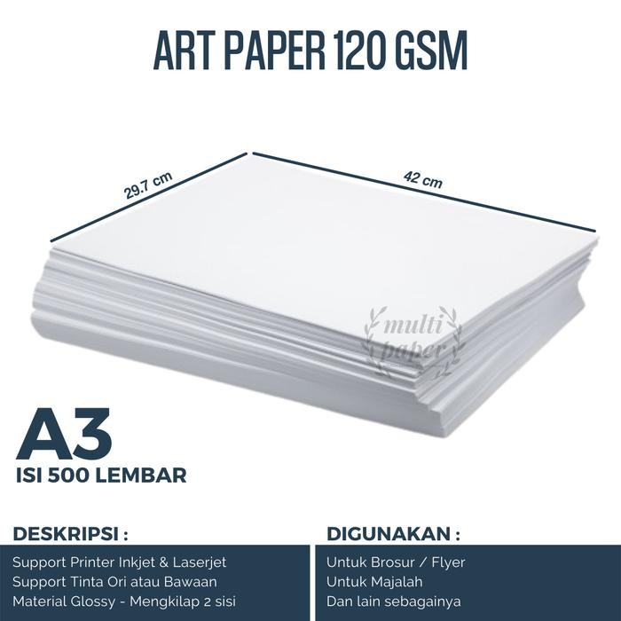 

Kertas Art Paper A3 120 gsm / Art Paper A3 120 gr - harga 500 lembar