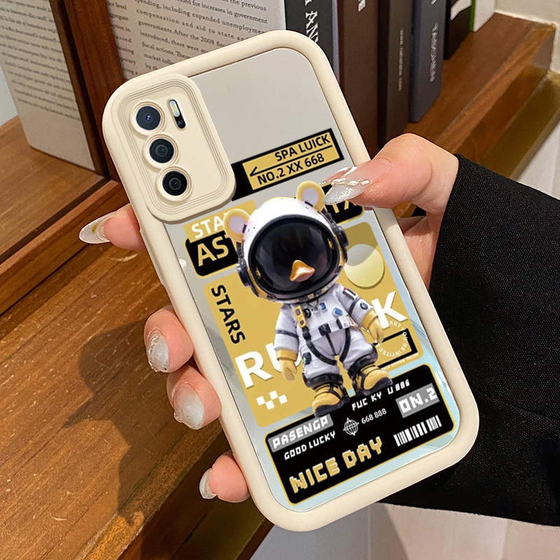 Casing Hp OPPO A16 OPPO A16s OPPO A54s Case Softcase Kesing Astronot Beruntung Cermin Cesing Cantik 