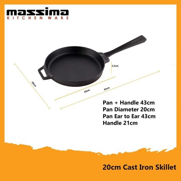 Massima Detachable Handle Cast Iron Skillet 20 Cm