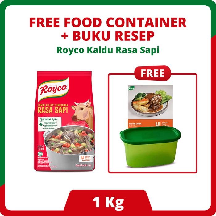 

Stok Baru [FREE Food Container + Measuring Spoon] Buy 1 Royco Bumbu Penyedap Rasa Sapi Pouch 1Kg