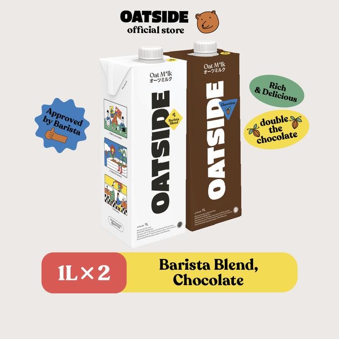 

Pilihan- Oatside Oat Milk Barista Blend & Chocolate 1L (2Pcs) Susu Oat Barista Blend Dan Rasa