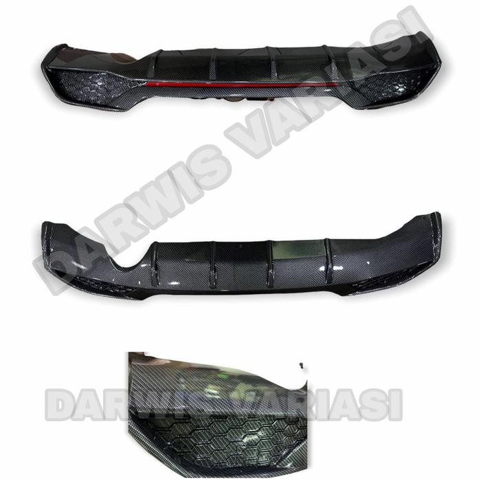 DIFFUSER BUMPER BELAKANG SKIDPLATE BRIO RS SATYA 2018 2021 CARBON BERKUALITAS