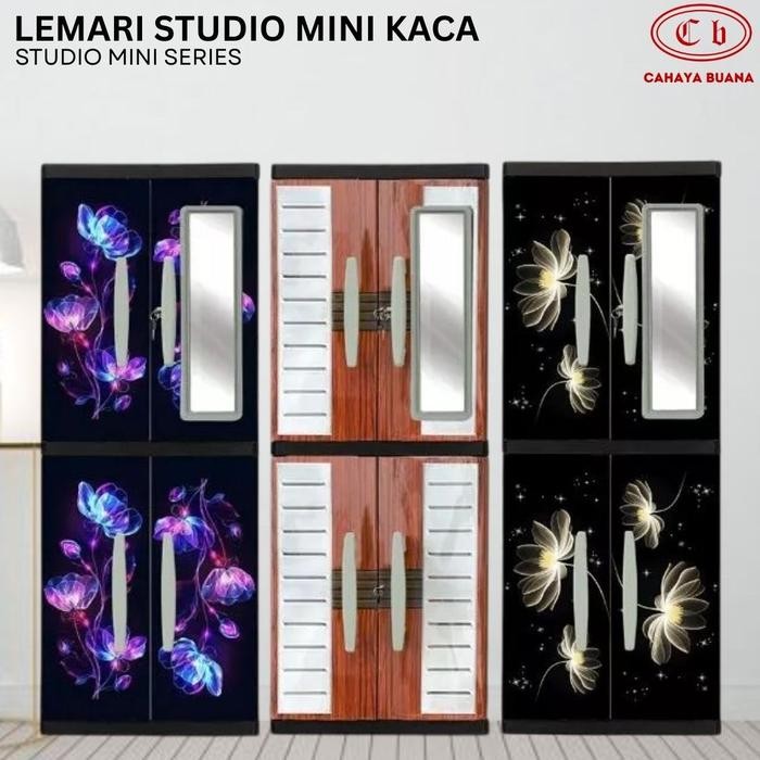 STUDIO MINI Lemari Plastik Serbaguna 4 Pintu / Cermin