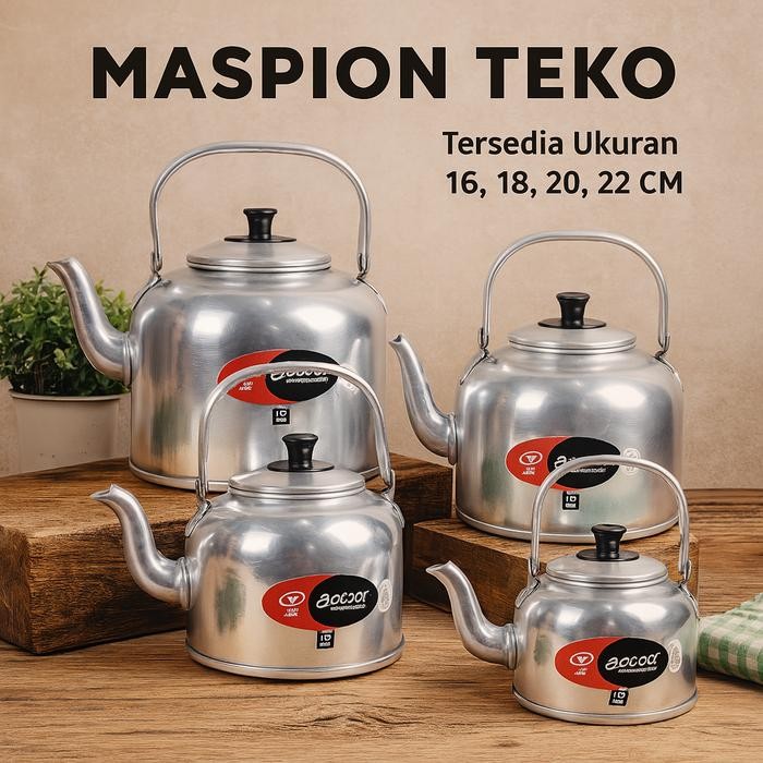 Pilihan- Maspion Teko Super 16 18 20 22 Cm Aluminium Tebal Anti Karat Teko Air Panas Teh Kopi