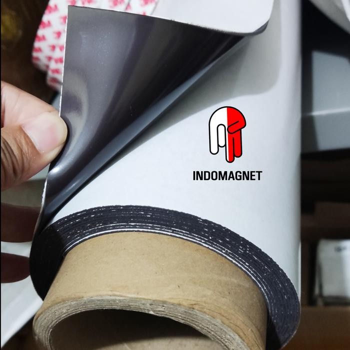 MAGNET LEMBARAN SHEET STRIP KARET + LEM DOUBLE TAPE TISSUE TEBAL 1MM