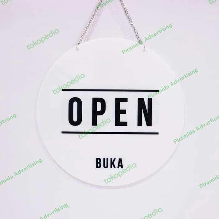 

OJ sign board akrilik gambar papan tulisan open close buka tutup