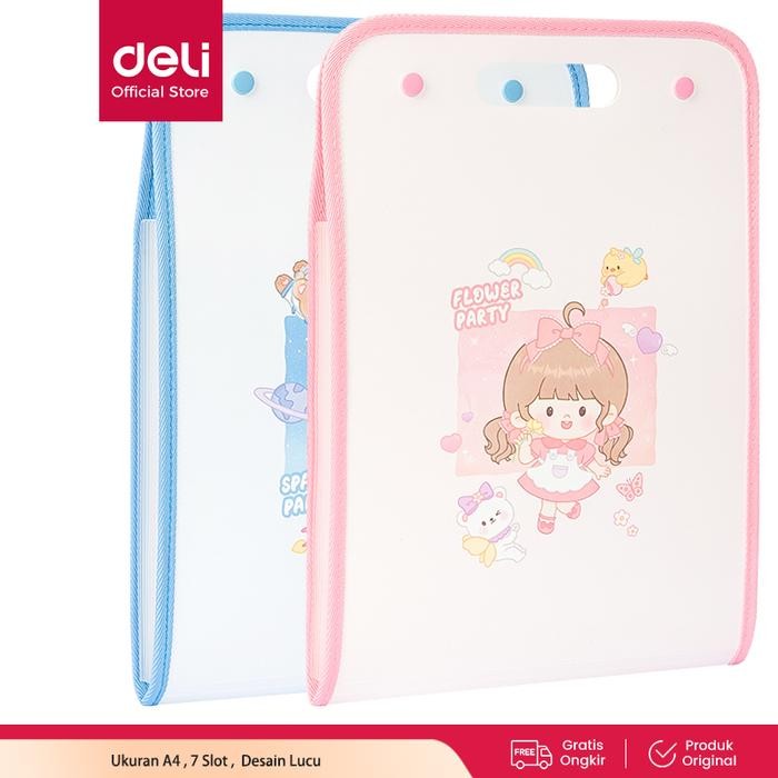 

OJ Deli Map Harmonika / Expanding File A4 7 Pembagi Desain Kartun PM313 Plastic Stationery