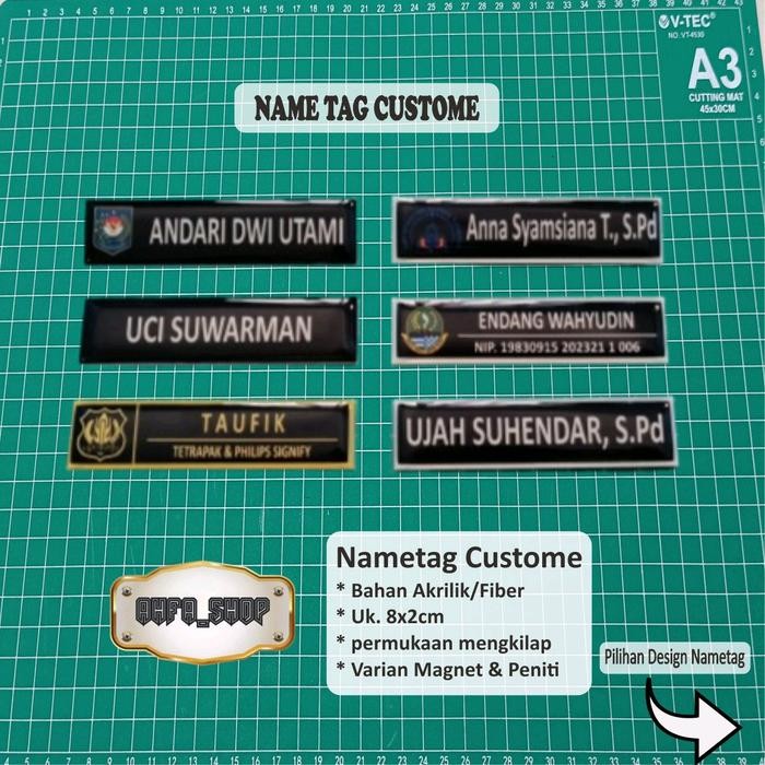 

New Name tag / Papan Nama /ASN / PNS termurah Magnet Peniti