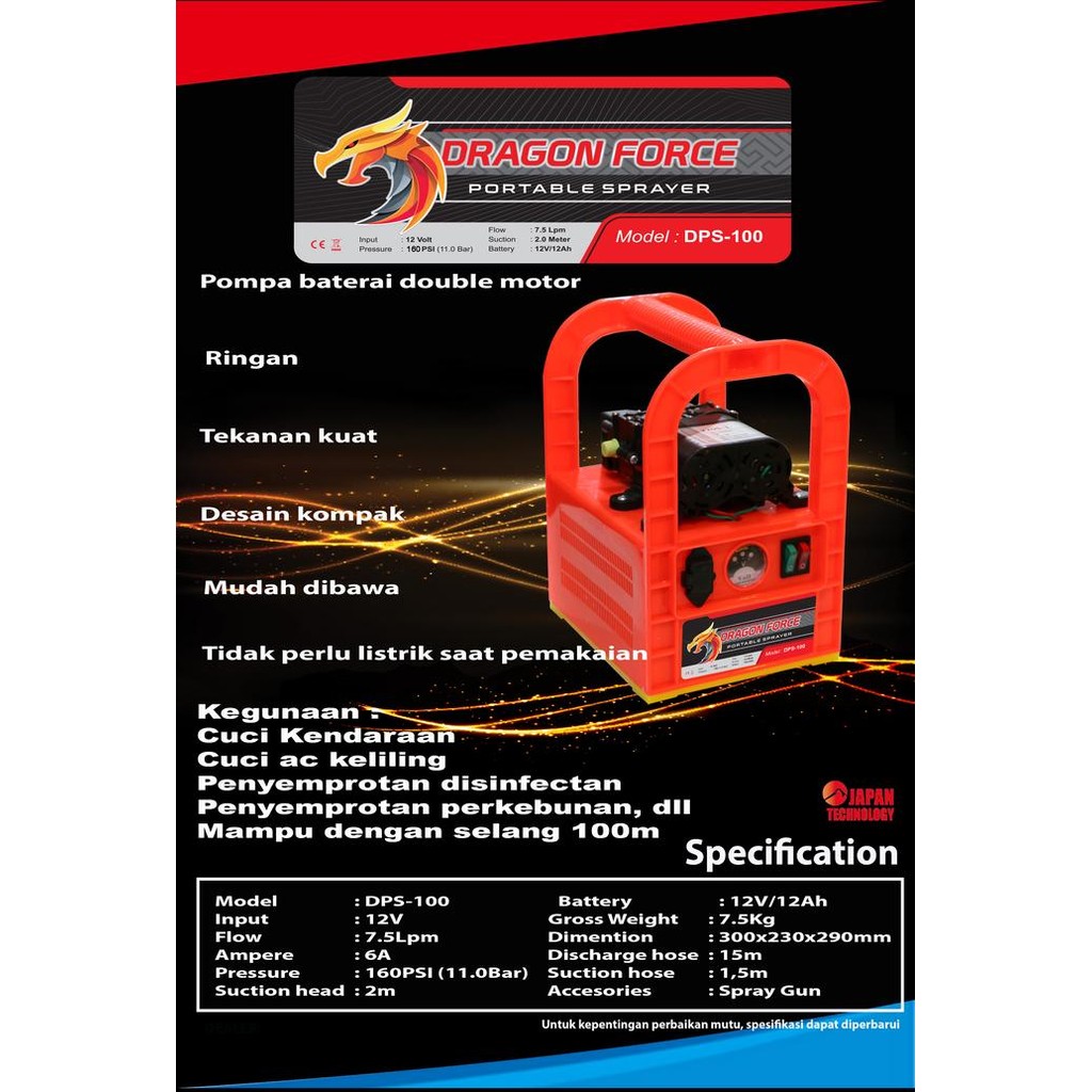 Pilihan- Portable Sprayer Dragon Force Cuci Motor Semprot Hama