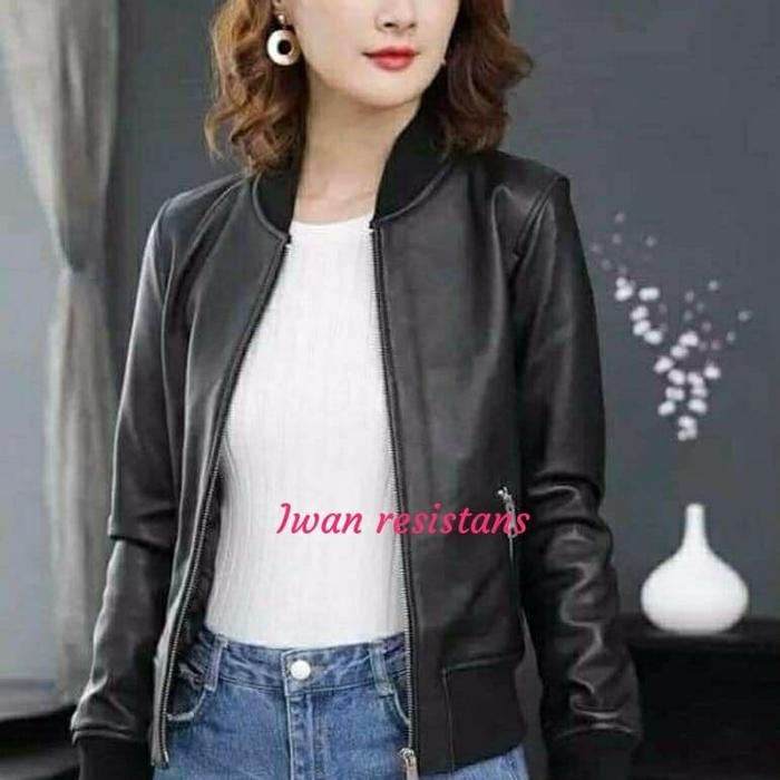 SIAPKIRIM Jaket Sintetis Wanita, Jaket Semi , Kulit Jaket Wanita Jaket Motor A2 READY STOCK
