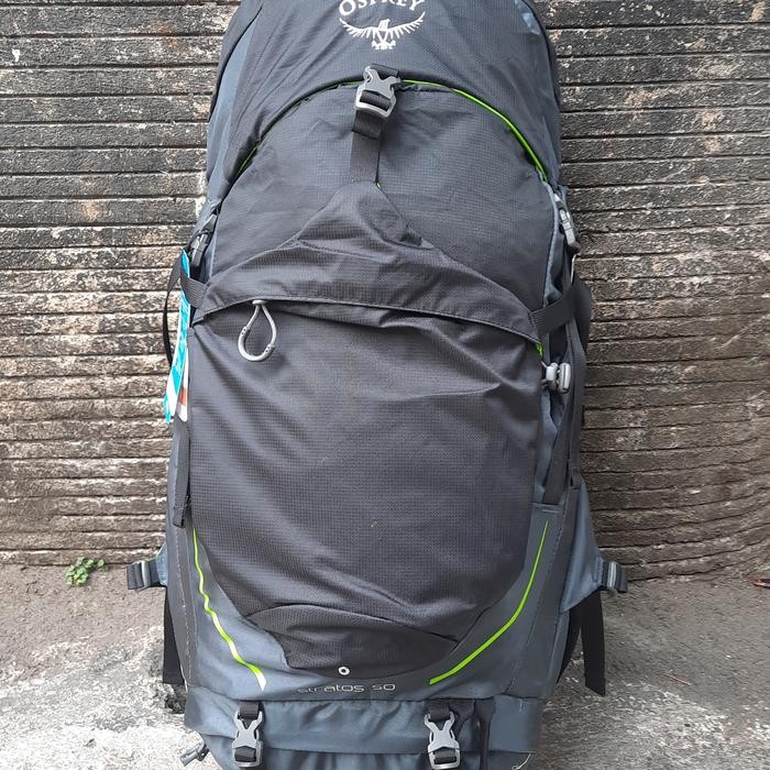 ORIGINAL TAS GUNUNG HIKING TREKKING OSPREY STRATOS 50 BLACK INCLUIED RAINCOVER READY STOCK