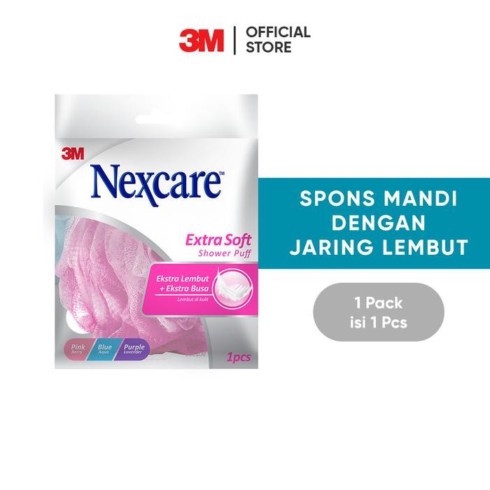 3M Nexcare Shower Puff, Lembut Di Kulit, 1 Pc