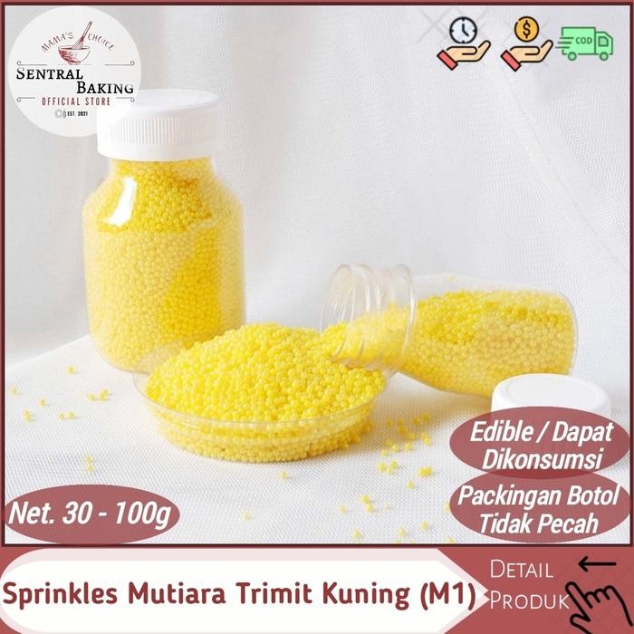 

Stok Baru Sprinkle Kue Mutiara Trimit Kuning (M1) / Springkel Springkle Hias Kue