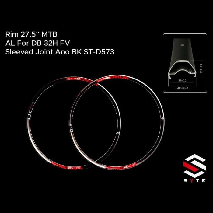Populer Satu Biji Rims Syte Metric Xc Al D573 27.5 Fv 32H Hitam Terlariss 