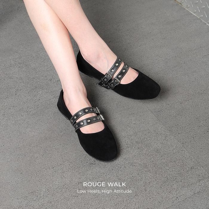 Donatello - Ivy Flatshoes Model Mary Jane Suede Sepatu Flat Wanita