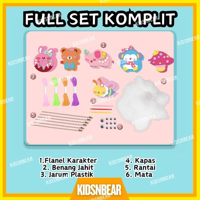 Diy Gantungan Kunci - Diy Keychain - Gantungan Tas Boneka - Diy Boneka Flanel Set - Kerajinan Boneka