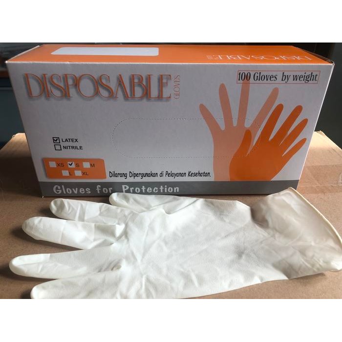 Sarung Tangan Latex / Sarung Tangan Karet Disposable 100 pcs