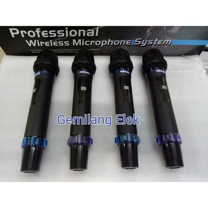 Mic Wireless ASHLEY M114 (4 pegang) multi channel