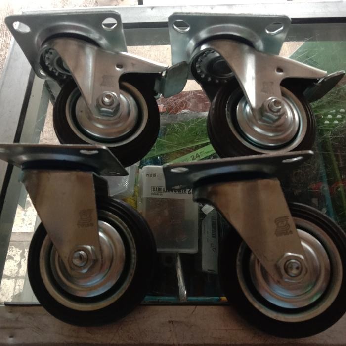 roda karet 3 inch hidup set